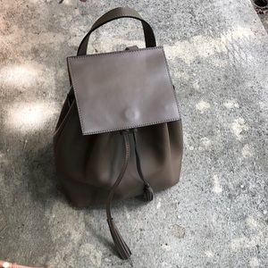 Italian leather taupe mini backpack